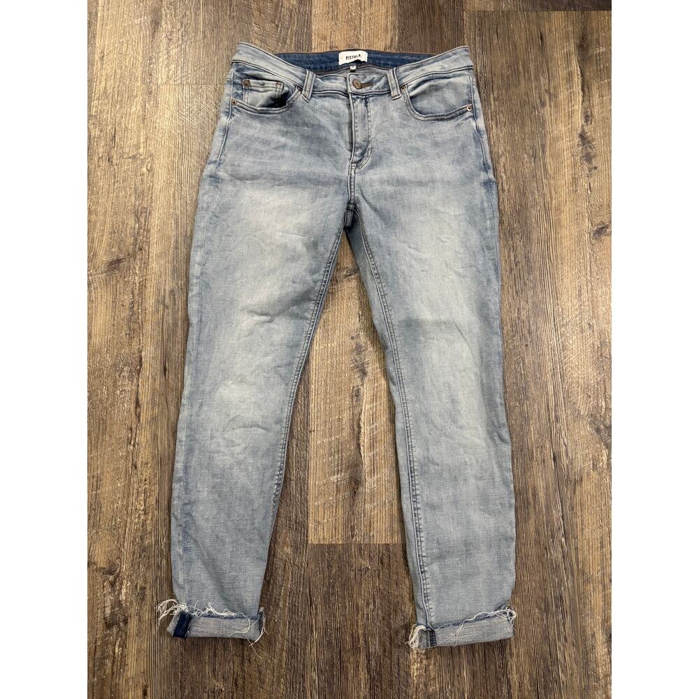 Pistola Skinny Jeans Light Wash Raw Hem Stretch Denim P6730MTW-NPR Size 30